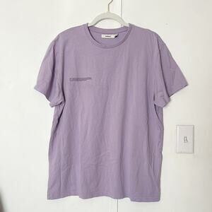 pangaia lilac purple cotton short sleeve crew neck tshirt